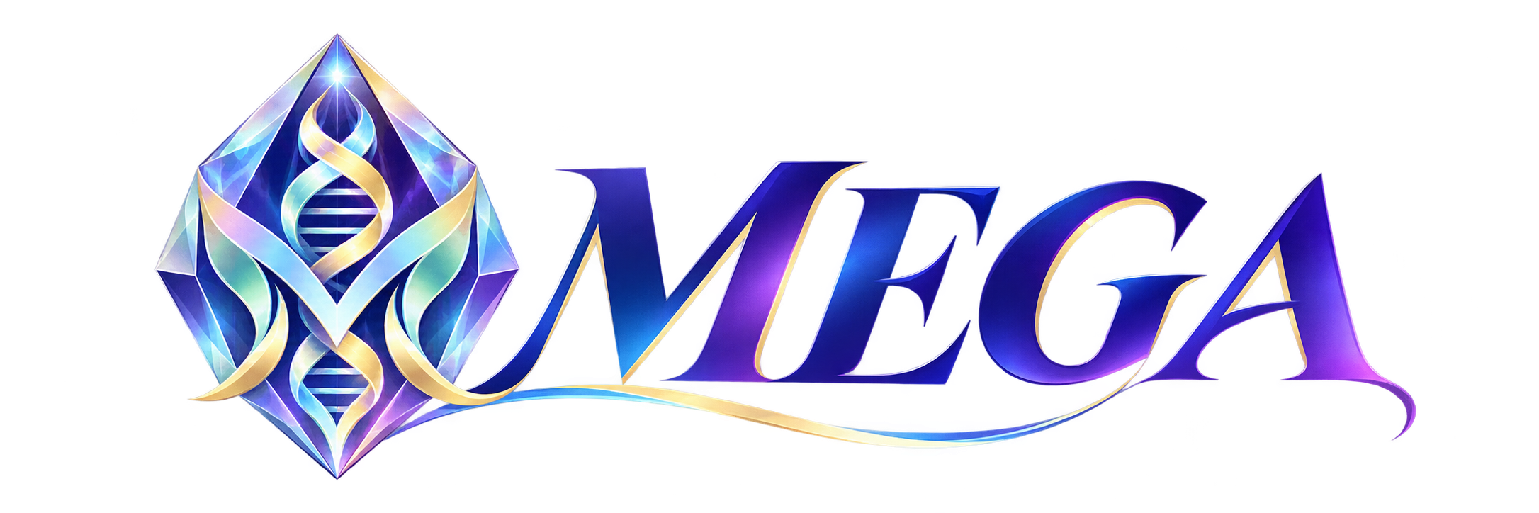 MEGA — evolution-stone inspired project wordmark